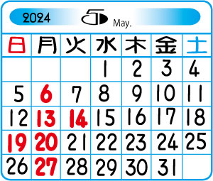 IZUMI２０２２年５月カレンダー